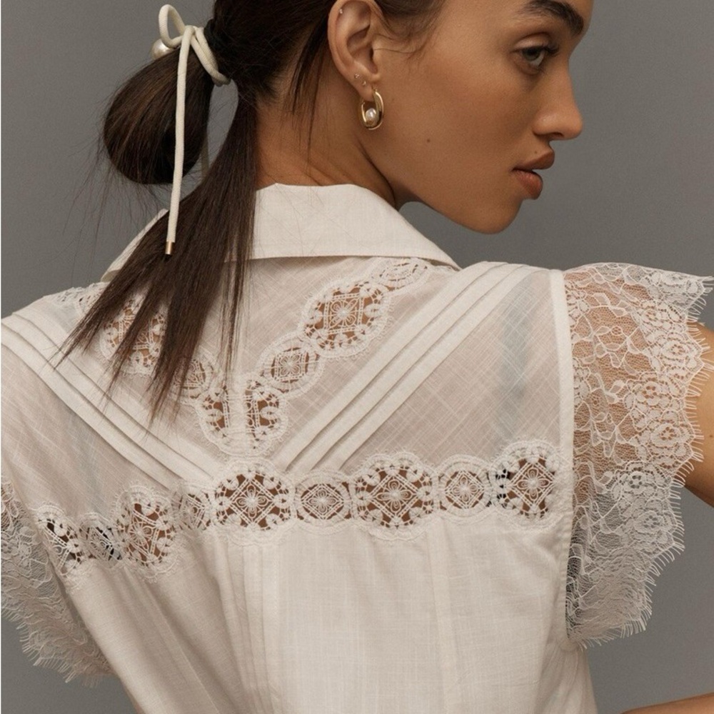 Pilcro White Lace Midi Dress - Picture 7 of 9